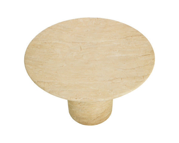 Sunpan RIVA Dining Table - Modern Concrete Design with Travertine Finish for Elegant Dining Spaces 43" 112716