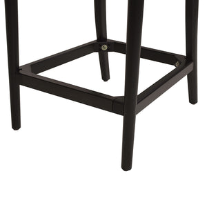 English Elm Jennifer Taylor Home - Panama 26.5" Curved Back Cane Rattan Counter Stool Set of 2 with Oak Frame, Bouclé Upholstery & Brass Footrest Black B2719P238388