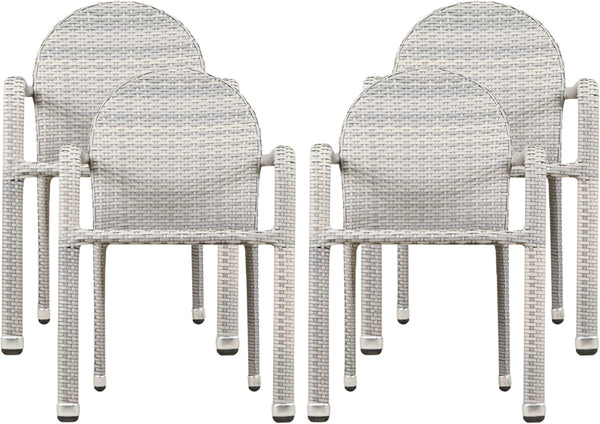 English Elm Christopher Knight Home® - Aurora Outdoor Dining Armchair Set Of 4 - Stylish, Durable, Stackable Rattan Chairs For Patios N776P610514C