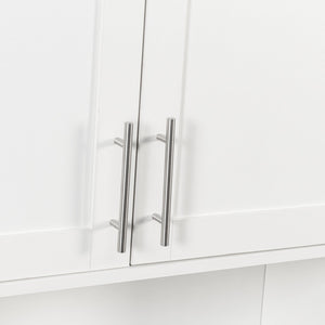 English Elm Bathroom Mirror Cabinet with Dual Tissue Slots, Adjustable Shelves, Durable Melamine Wood Finish W331P279735