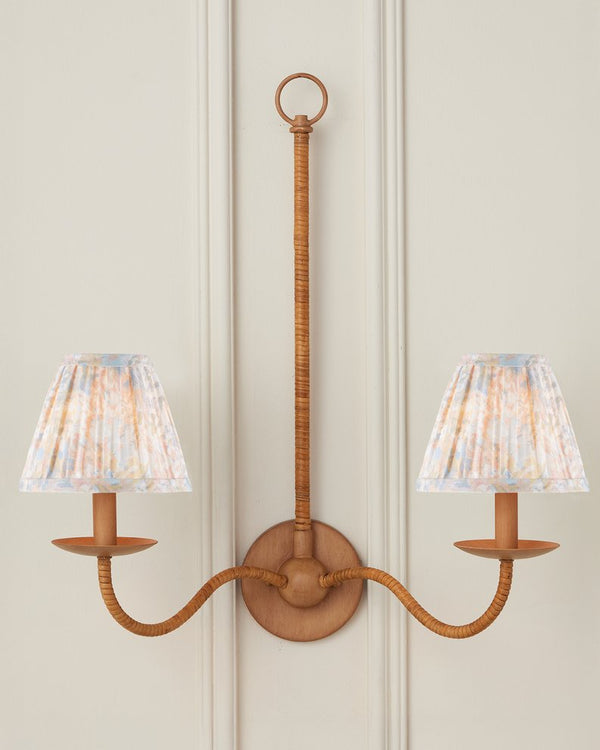 Currey & Company Wildflower Tapered Chandelier Shade - Lush Magenta & Yellow Floral Design For Elegant Decor Blue Cotton 0900-0048-currey-company