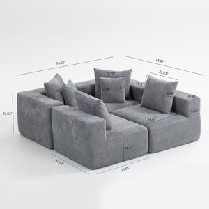 English Elm Modular Low Profile Sectional Sofa Plush Chenille Upholstery for Cozy Living Rooms W3326S00035