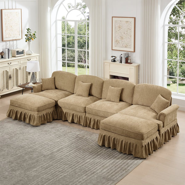 English Elm Classic U-Shape 4-Seater Modular Sectional Sofa With Customizable Styles & Cloud-Like Comfort W3041S00251