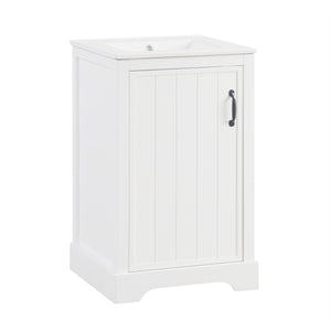 English Elm 20" Bathroom Vanity With Soft-Close Door, Ceramic Sink, Adjustable Shelves & Chic Storage Solutions N725P351852K