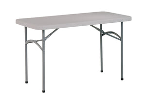OSP Home Furnishings 4' Resin Folding Table with Steel Frame for Outdoor Events and Everyday Indoor Use BT04Q