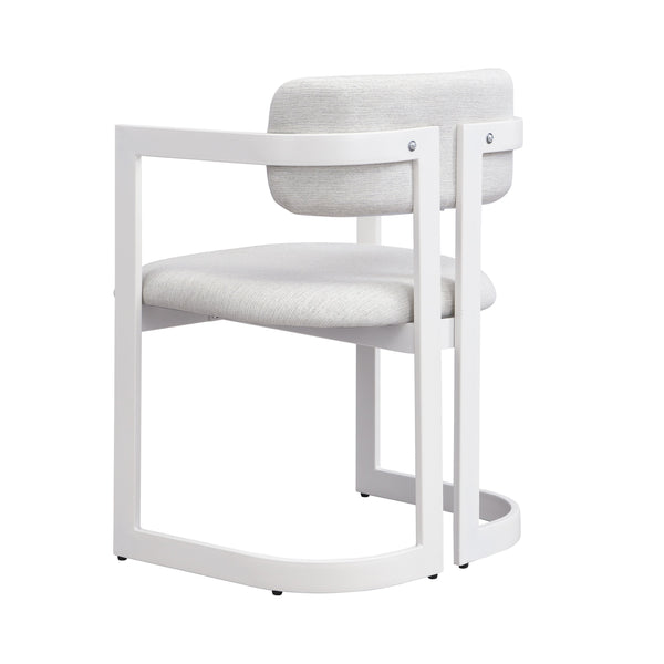 English Elm Christopher Knight Home® - Upholstered Dining Chairs Set of 2 with Iron Frame, Fabric Seat Cushions, Modern Compact Design Beige+White N779P281141B