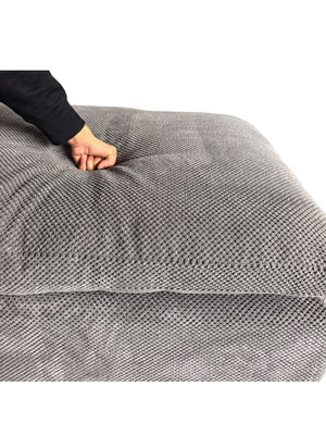 English Elm Coffee-bean Curved Upholstered Sectional Sofa with Plush Seating and Built-in Side Pocket Light Gray B2748S00064