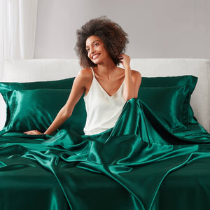 English Elm Satin Luxury Sheet Set For Queen Beds - Hypoallergenic, Silky Soft, Wrinkle-Resistant Comfort! B035P294195-GIGA