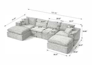 English Elm Modern Chenille Cloud Sofa - Versatile, Comfortable Seating For Stylish Homes, Offices & Apartments W3396S00053