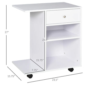 English Elm File Cabinet Cart with Rolling Casters Cpu Compartment and Drawer for Home Office T3971P470616