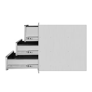 English Elm Outdoor Stainless Steel Triple Drawer Unit for Bbq Islands with Paper Towel Dispenser W5006P397554
