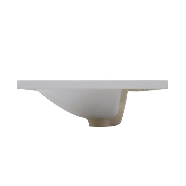 English Elm 36''x18'' Resin Bathroom Sink Top 8" Centerset with Overflow, Drop-In/Undermount Vanity Basin White Durable N710P175752K
