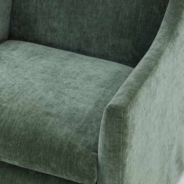 English Elm Luisa Swivel Accent Chair Skirted Tailored Silhouette for Formal Living Rooms Green B050P451387