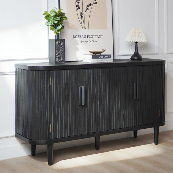 English Elm Accent Storage Cabinet - Modern Freestanding Buffet With Adjustable Shelves For Stylish Organization W2729P202565