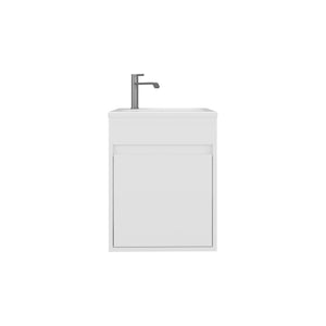 English Elm Bathroom Compact Vanity with Sink and Single Door Cabinet, Engineered Wood, Modern Minimalist Design White 23.62 L x 20.87 W x 11.42 H B097P350307