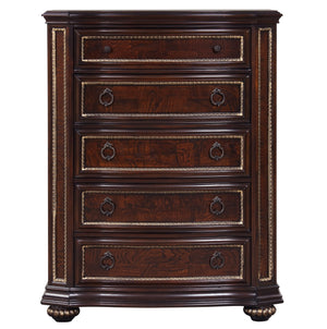 English Elm Paris G09300-D Dresser with Velvet-Lined Top Drawer, Wood Veneer Finish, Iron-Style Handles & Bun Feet Cherry 46 L x 23 W x 55 H B078P301567