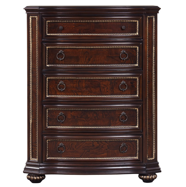 English Elm Paris G09300-D Dresser with Velvet-Lined Top Drawer, Wood Veneer Finish, Iron-Style Handles & Bun Feet Cherry 46 L x 23 W x 55 H B078P301567