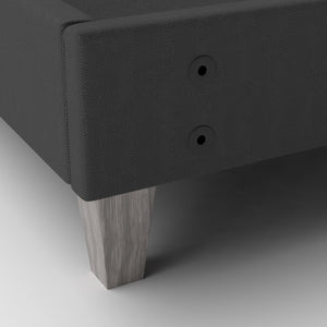 English Elm Express Tool Free Queen Bed Foundation Fabric Frame with Faux Wood Legs Low Profile B180P172092