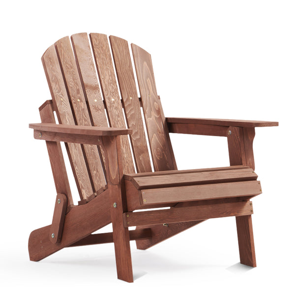 English Elm Oversize Hemlock Wood Folding Adirondack Chair Foldable Patio Seat for Outdoor Decks D720094424