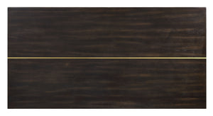 English Elm Jaramillo Rustic Espresso & Gold Dining Table - Weathered Composite Wood, Sturdy 100lb Fixed Top B2726P266493