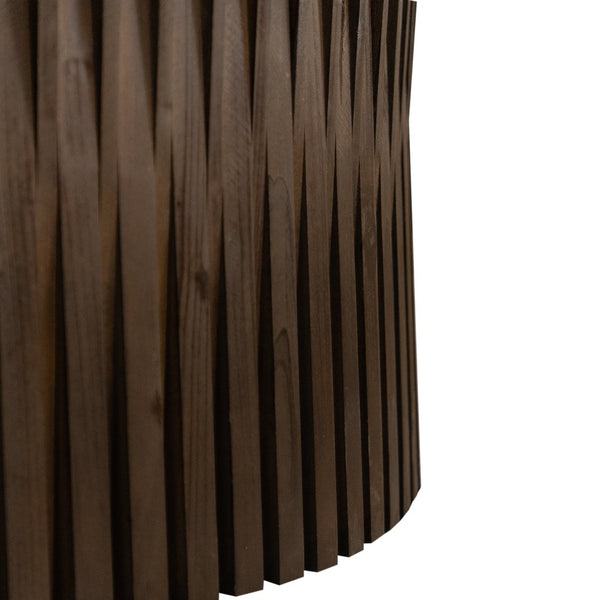 English Elm Vintage Cylindrical Nesting Coffee Table Set, Textured Embossed Wood Accent Tables for Living Room Dark Brown W757P195739