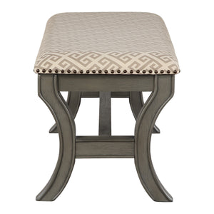 OSP Home Furnishings Monaco 48" Bench Grey Geo/Antique Grey