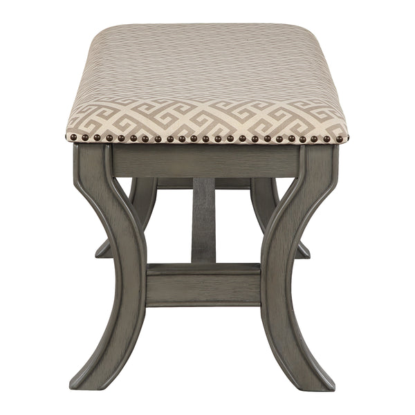 OSP Home Furnishings Monaco 48" Bench Grey Geo/Antique Grey