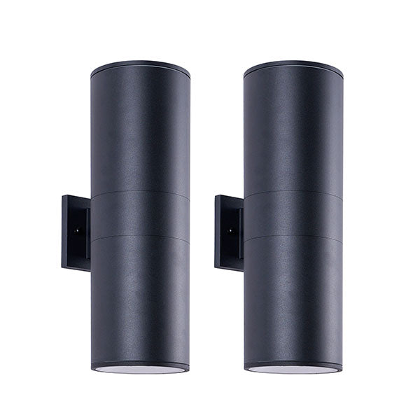 English Elm 18" Aluminum Cylinder Outdoor Wall Sconce Set of Two with up Down Porch Lighting W2312P416009