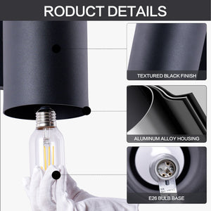 English Elm 12in Matte Black Aluminum Outdoor Wall Sconces up Down Lighting for Porch Patio Set of 4 W2312P416008