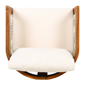 English Elm [set of 2] Acacia Hardwood Outdoor Club Chairs with Rope Weave Panels and Cushions N767P367654A_2