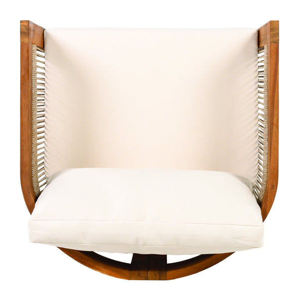 English Elm [set of 2] Acacia Hardwood Outdoor Club Chairs with Rope Weave Panels and Cushions N767P367654A_2