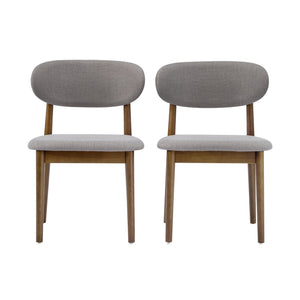 English Elm Christopher Knight Home® - Contemporary Grey Upholstered Side Chairs - Set Of 2 With Walnut Legs For Modern Dining Comfort N768P331579G