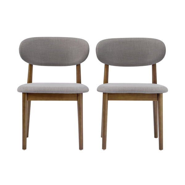 English Elm Christopher Knight Home® - Contemporary Grey Upholstered Side Chairs - Set Of 2 With Walnut Legs For Modern Dining Comfort N768P331579G