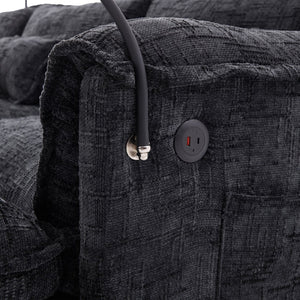 English Elm United We Win 112" Oversized Chenille Sectional Sofa With Storage Ottoman, Usb Ports & Phone Holder W1568S00192-GIGA