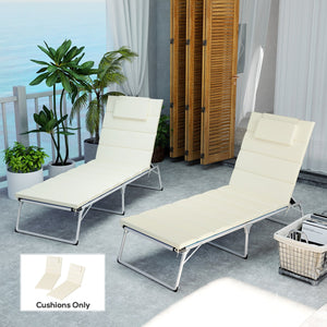 English Elm Outsunny Upf50 Olefin Chaise Cushions Set of 2 with Foam Core for Patio Poolside W2225P485598