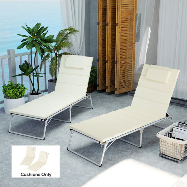 English Elm Outsunny Upf50 Olefin Chaise Cushions Set of 2 with Foam Core for Patio Poolside W2225P485598