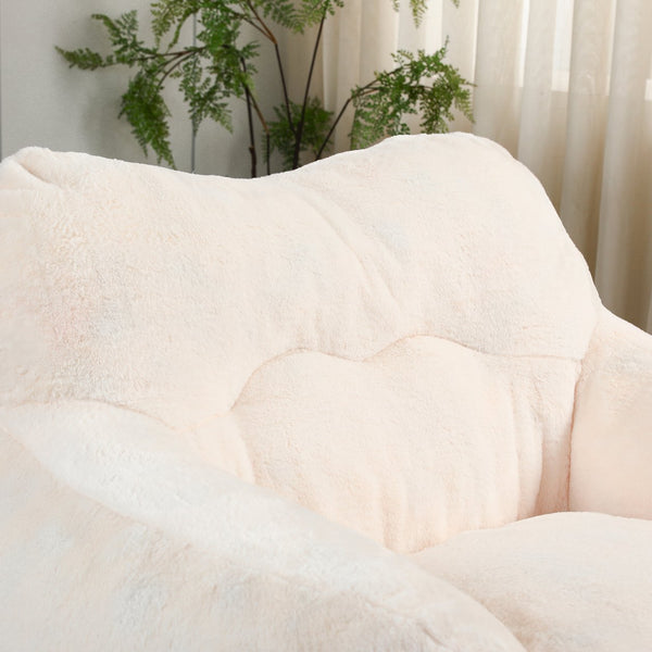 English Elm Bean Bag Chair - Luxurious Faux-Fur Sofa With High-Density Foam, Ideal For Relaxing, Gaming & More! W2200P313788