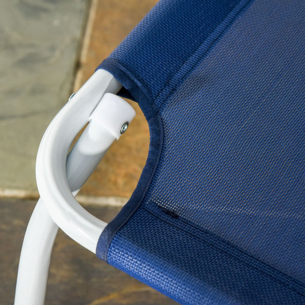 English Elm Outsunny Folding Chaise Lounge Chair - Adjustable 4-Position, Lightweight Metal Frame For Beach & Patio W2225P200778-GIGA