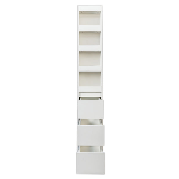 English Elm 70.87" H Modern Wooden Tall Storage Cabinet With 4 Shelves, 3 Drawers For Organized Display & Style W331P281202