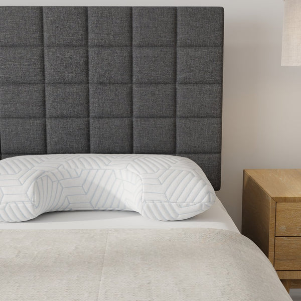 English Elm Fria Cervical Curve Memory Foam Pillow with Phase Change Cooling Cover B047P387681
