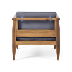 English Elm Aston Outdoor Mid-century Acacia Wood 4 Piece Patio Chat Set with Teak Finish 68589.00DGRY
