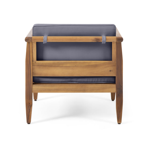 English Elm Aston Outdoor Mid-century Acacia Wood 4 Piece Patio Chat Set with Teak Finish 68589.00DGRY