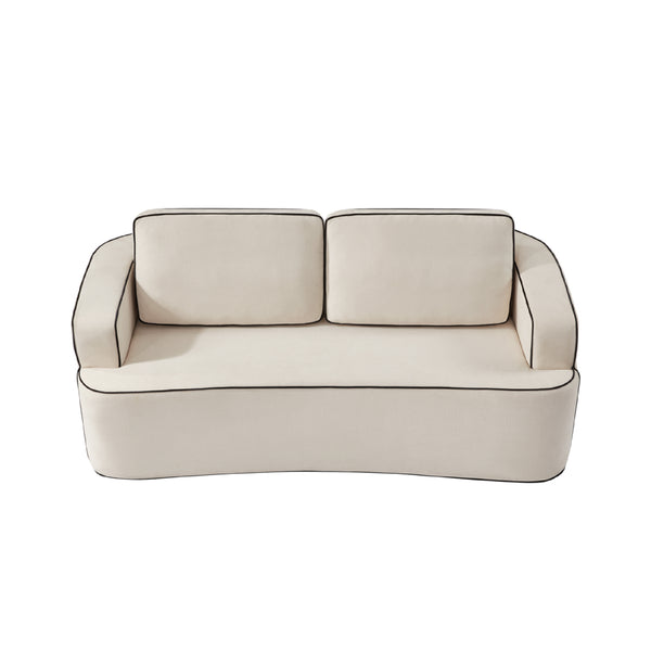 English Elm Integrated Armrest Compact Loveseat Soft Upholstered Two Seat Sofa for Small Spaces W3480P402278