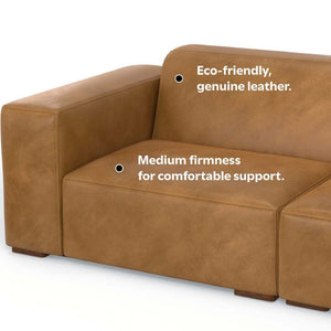 English Elm Rex 2-Seater Sofa & Ottoman Set - Luxurious Brazilian Leather, Ergonomic Comfort, Timeless Style B136P199230-GIGA