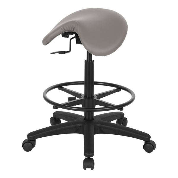 OSP Home Furnishings Backless Saddle Stool Ergonomic Pneumatic Height Adjustable Office Studio Task Seating Dillon Stratus ST205-R103