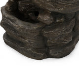 Christopher Knight Home® - Noble House - Coweta Outdoor 4 Tier Rock Fountain, Light Brown