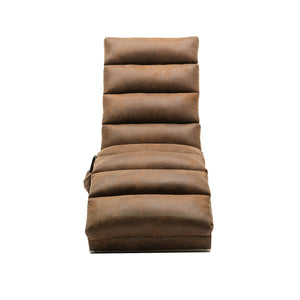 English Elm Linen Ergonomic Massage Chaise Lounge with Remote, 140° Recliner Long Lounger for Office Home W395P184846