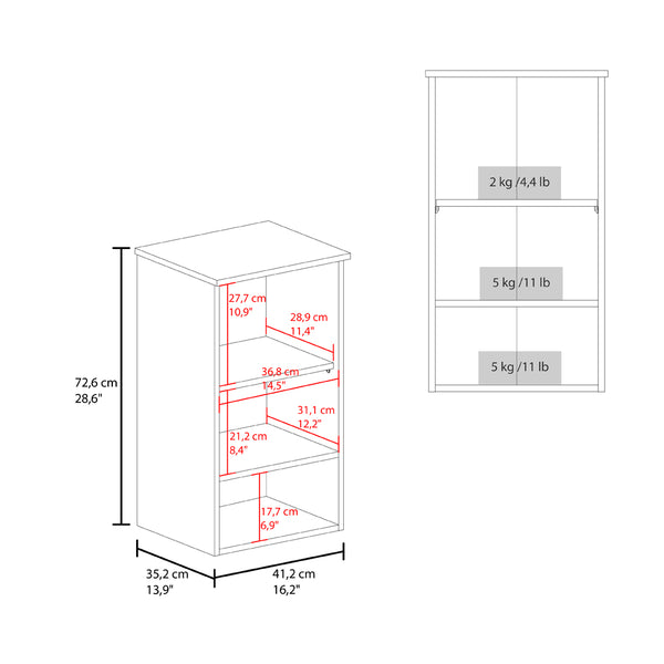 English Elm Medicine Cabinet Porto White - Engineered Wood Bath Storage, Soft-Close Door, 3 Shelves, Slim Design B092P238698