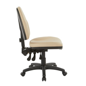 OSP Home Furnishings Dual Function Ergonomic Office Chair with Lumbar Support and Adjustable Foam Seat Buff 36420-R104