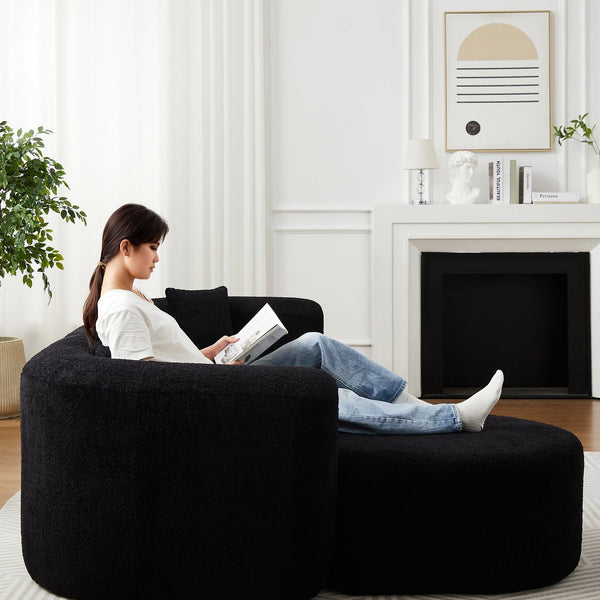 English Elm [video]109.4" Chenille Cloud Sectional Modular L-shape Sofa with Foam Cushion Support W3505S00050